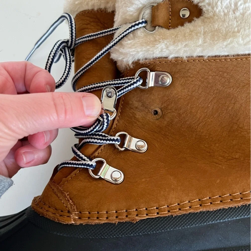 J.Crew Perfect Winter Boots with Sherpa in Pecan Camel, size 10M